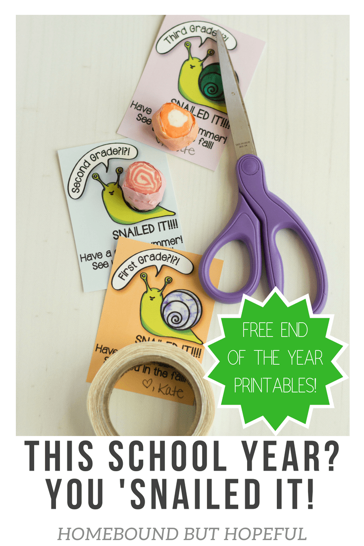 Looking for the perfect quick and easy DIY end of the school year gifts for your child's classmates? This punny, cute 'Snailed It' card is super cute, and quick to put together with a small sweet treat. The free printables include each grade level, so you're covered no matter the ages. It's the perfect token to celebrate summer break!