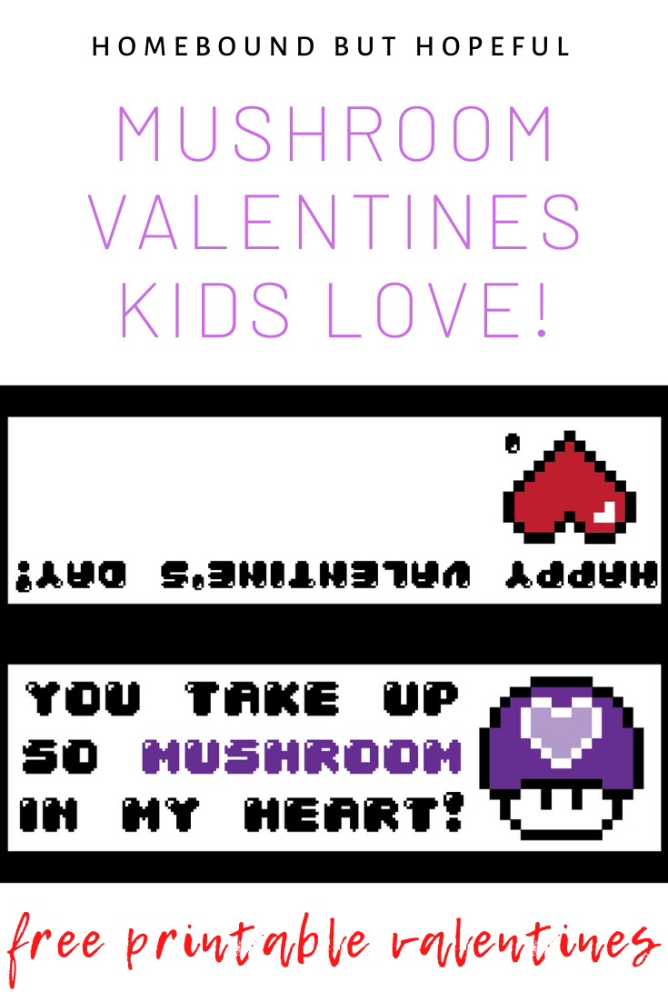 Celebrating Valentine's Day with a 'fungi' this year?! These Super Mario mushroom inspired free printable Valentines are perfect for kids to share with friends. #ValentinesDay #valentines #supermariobrothers #mariobrothers #supermario #freeprintable