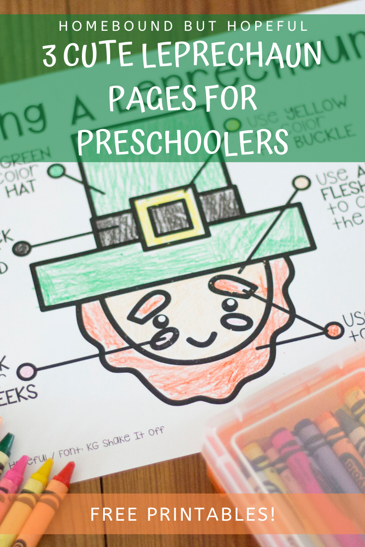 Your preschooler will have a wee bit o' fun with these 3 new leprechaun printables! #stpatricksday #leprechaun #preschool #homeschool #earlylearning #totschool #homeschool